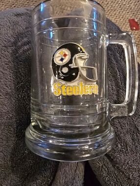2002 PITTSBURGH STEELERS 16oz Beer Mug Pewter/Enamel Helmet Logo